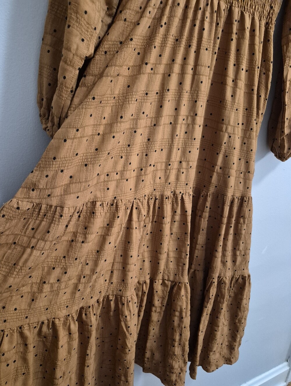 Hayden Los Angeles Polka Dot Tiered Midi Dress Size Large - Picture 4 of 5